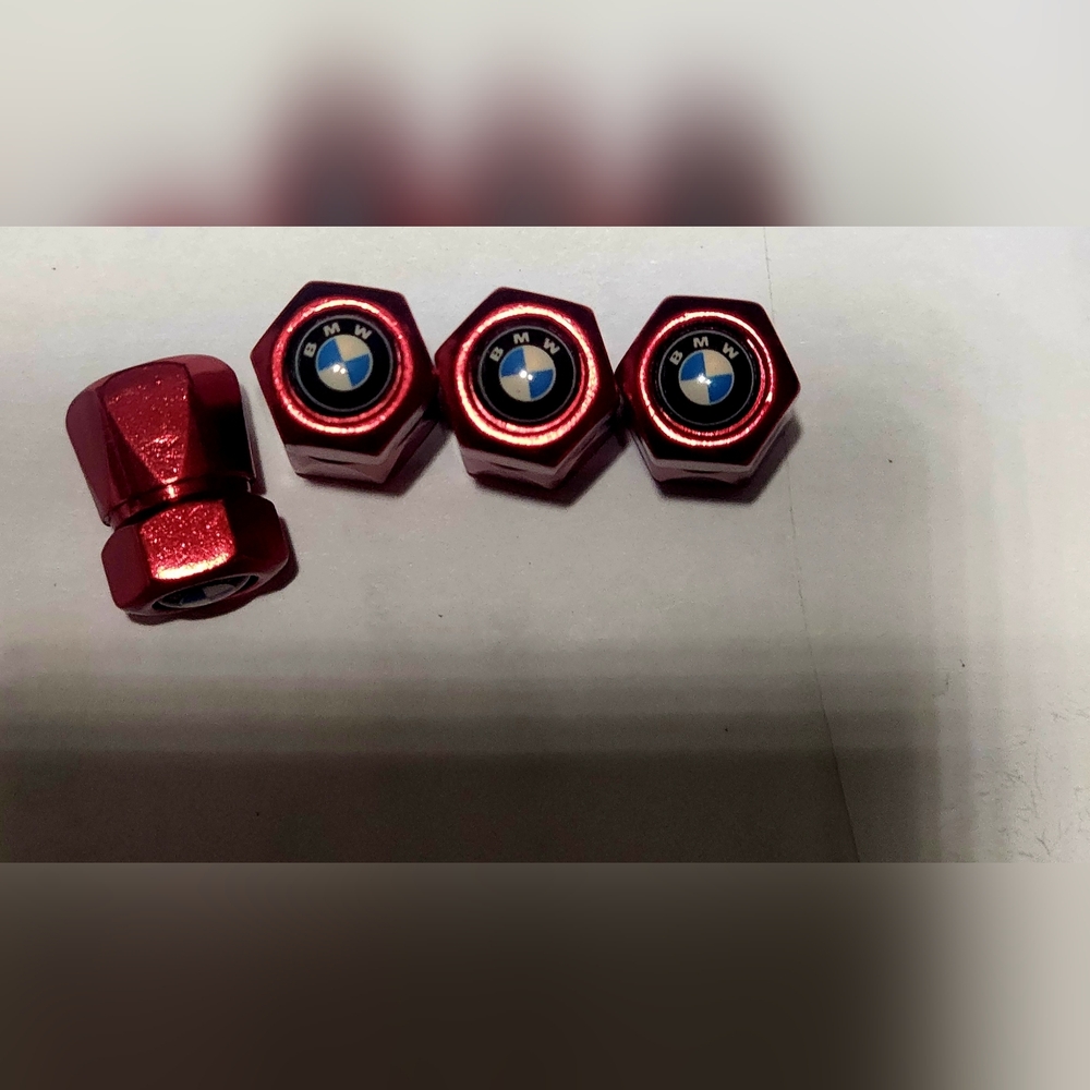 NEW! BMW Red Tire Valve Caps